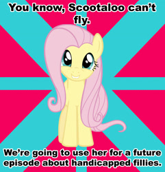 Size: 1468x1523 | Tagged: safe, fluttershy, scootaloo, pegasus, pony, female, fluttershy says, mare, pink mane, yellow coat