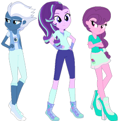 Size: 546x552 | Tagged: safe, artist:cleofine123, night glider, starlight glimmer, sugar belle, equestria girls, rainbow rocks, alternate universe, equestria girls-ified