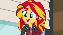 Size: 1280x714 | Tagged: safe, screencap, sunset shimmer, equestria girls, rainbow rocks, cute, happy, shimmerbetes, smiling, solo, when she smiles