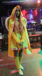 Size: 2912x5184 | Tagged: safe, fluttershy, queen chrysalis, human, absurd resolution, clothes, converse, cosplay, costume, hearth's warming eve, irl, irl human, photo, plushie, shoes