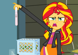 Size: 1016x720 | Tagged: safe, sunset shimmer, equestria girls, exploitable meme, meme, pregnancy test, solo, sunset is disgusted