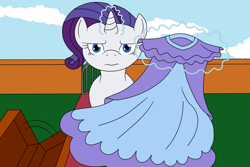 Size: 1500x1000 | Tagged: safe, rarity, pony, unicorn, alex warlorn, clothes, dress, fanfic, fanfic art, magic, pony pov series, reharmonized ponies, telekinesis