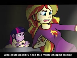 Size: 1024x768 | Tagged: dead source, safe, artist:ruthietammy, sunset shimmer, twilight sparkle, equestria girls, rainbow rocks, scene interpretation