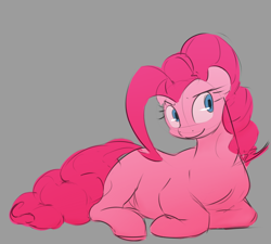 Size: 1000x900 | Tagged: safe, artist:pngln, pinkie pie, earth pony, pony, blank flank, female, mare, pink coat, pink mane, solo