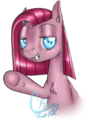 Size: 395x543 | Tagged: safe, artist:pinkie321pie, pinkie pie, earth pony, pony, female, mare, pink coat, pink mane, pinkamena diane pie, solo