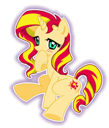 Size: 522x617 | Tagged: safe, artist:maron0807, sunset shimmer, pony, unicorn, solo