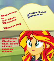 Size: 909x1024 | Tagged: safe, sunset shimmer, equestria girls, rainbow rocks, image macro, journey book, meme, precure, tumblr