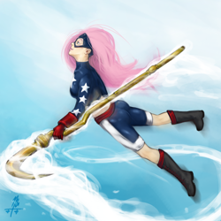 Size: 2000x2000 | Tagged: safe, artist:scorpiordinance, fluttershy, dc comics, high res, humanized, stargirl