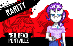 Size: 1280x800 | Tagged: safe, artist:morrisoncamaro, rarity, anthro, parody, red dead redemption