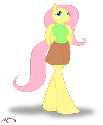 Size: 1320x1601 | Tagged: safe, artist:m a c d, fluttershy, anthro, breasts, female, hootershy