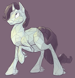 Size: 709x733 | Tagged: safe, artist:tigs, rarity, crystal pony, pony, unicorn, colored, crystal rarity, crystallized, female, mare, solo