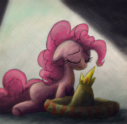 Size: 1024x1000 | Tagged: safe, artist:hewison, pinkie pie, earth pony, pony, crown, king sombrero, sad, sombrero