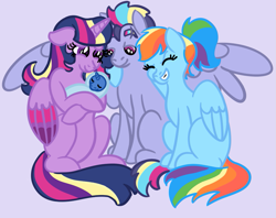 Size: 917x725 | Tagged: safe, artist:artisticape, derpibooru import, rainbow dash, twilight sparkle, twilight sparkle (alicorn), oc, alicorn, pegasus, pony, female, lesbian, magical lesbian spawn, mare, offspring, parent:rainbow dash, parent:twilight sparkle, parents:twidash, shipping, twidash