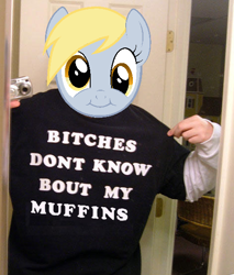 Size: 472x554 | Tagged: safe, edit, derpy hooves, pegasus, pony, female, mare, meme, muffin, vulgar