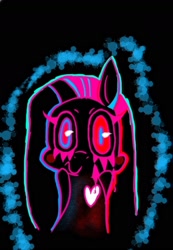 Size: 1164x1680 | Tagged: safe, artist:black dog, pinkie pie, earth pony, pony, askpinkamena-kor, fanart, inverted colors, pinkamena diane pie