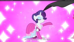 Size: 1920x1080 | Tagged: safe, screencap, rarity, pony, unicorn, too many pinkie pies, female, horn, mare, solo, youtube caption