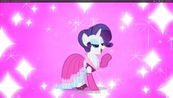 Size: 1920x1080 | Tagged: safe, screencap, rarity, pony, unicorn, too many pinkie pies, female, horn, mare, solo, youtube caption