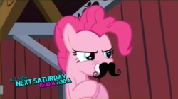 Size: 888x498 | Tagged: safe, screencap, pinkie pie, earth pony, pony, spike at your service, female, mare, moustache