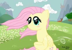 Size: 1944x1350 | Tagged: safe, artist:duskyeclipse, fluttershy, pegasus, pony, blushing, female, mare, windswept mane