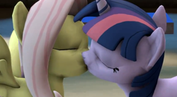 Size: 854x468 | Tagged: safe, artist:twily404, derpibooru import, fluttershy, twilight sparkle, pegasus, pony, 3d, animated at source, female, kissing, lesbian, shipping, source filmmaker, twishy, video at source, youtube link