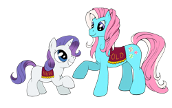 Size: 1200x753 | Tagged: safe, artist:ambrosebuttercrust, minty, rarity, pony, unicorn, g3, g3 to g4, generation leap