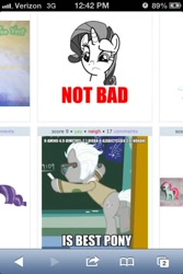 Size: 640x960 | Tagged: safe, rarity, pony, unicorn, covalent bond, exploitable meme, juxtaposition, juxtaposition win, meme, not bad, professor