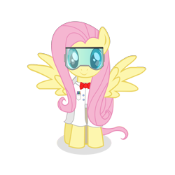 Size: 2000x2000 | Tagged: safe, artist:doodlewizard, fluttershy, pegasus, pony, bill nye, clothes, high res, solo