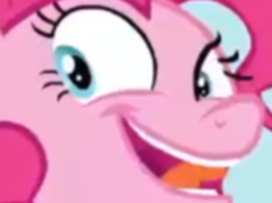 Size: 500x373 | Tagged: safe, pinkie pie, earth pony, pony, female, mare, pink coat, pink mane, rapeface, reaction image, solo