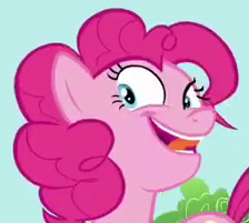 Size: 224x201 | Tagged: safe, pinkie pie, earth pony, pony, female, mare, pink coat, pink mane, rapeface, reaction image, solo