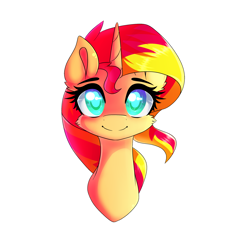 Size: 2500x2500 | Tagged: safe, artist:novabytes, sunset shimmer, pony, unicorn, bust, portrait, solo