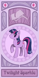 Size: 500x1000 | Tagged: safe, artist:roslik, derpibooru import, twilight sparkle, banner, book, modern art, nouveau, solo