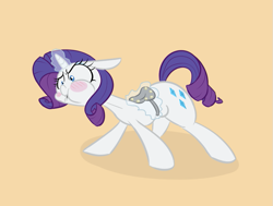 Size: 797x602 | Tagged: safe, artist:shoutingisfun, rarity, pony, unicorn, magic, saddle, solo