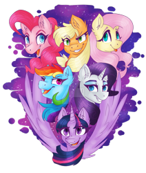 Size: 1024x1205 | Tagged: safe, artist:meownimator, derpibooru import, applejack, fluttershy, pinkie pie, rainbow dash, rarity, twilight sparkle, twilight sparkle (alicorn), alicorn, earth pony, pegasus, pony, unicorn, mane six, open mouth, tongue out