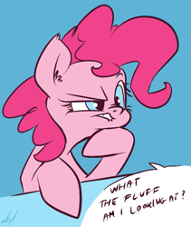 Size: 539x640 | Tagged: safe, artist:atryl, pinkie pie, earth pony, pony, female, mare, pink coat, pink mane, reaction image, solo