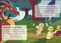 Size: 1721x1200 | Tagged: safe, basil, fluttershy, dragon, pegasus, pony, comic:fluttershy und der drache, butterfly net, german, german comic, official, story, translated in the comments