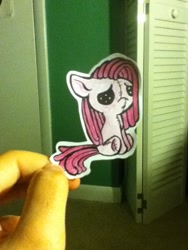 Size: 720x960 | Tagged: safe, pinkie pie, earth pony, pony, paper child, papercraft, photo, sad