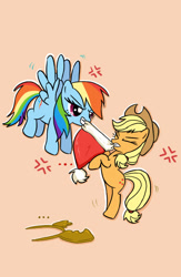 Size: 520x800 | Tagged: safe, artist:joycall6, derpibooru import, applejack, rainbow dash, earth pony, pegasus, pony, hat, santa hat