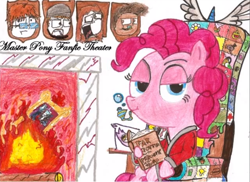 Size: 1196x872 | Tagged: artist needed, safe, pinkie pie, earth pony, pony, fanfic, glasses, mpftheatre