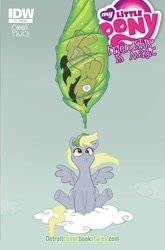 Size: 659x1000 | Tagged: safe, artist:katiecandraw, idw, derpy hooves, doctor whooves, pegasus, pony, cocoon, comic, cover, female, idw advertisement, mare, official comic