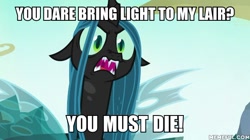 Size: 600x337 | Tagged: safe, edit, edited screencap, screencap, queen chrysalis, changeling, changeling queen, to where and back again, caption, dank memes, female, former queen chrysalis, image macro, meme, solo, the legend of zelda, zelda cdi, zelda: the wand of gamelon