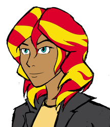 Size: 1868x2159 | Tagged: safe, artist:crusadervx, sunset shimmer, human, alternate hairstyle, humanized