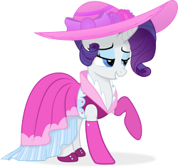 Size: 5021x4735 | Tagged: safe, artist:regolithx, rarity, pony, unicorn, absurd resolution, clothes, dress, hat, solo, vector