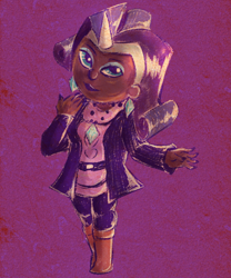 Size: 500x600 | Tagged: safe, artist:brohonie, rarity, dark skin, horned humanization, humanized