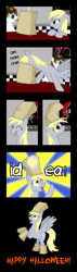 Size: 1000x3500 | Tagged: safe, artist:lazingabout94, derpy hooves, oc, pegasus, pony, comic, costume, female, mare, paper bag, paper bag wizard