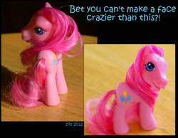 Size: 800x622 | Tagged: safe, artist:wylf, pinkie pie, g3, custom, irl, photo, pinkie blind, solo, toy