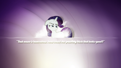 Size: 1024x576 | Tagged: safe, artist:dasinboot, rarity, pony, unicorn, female, horn, mare, solo, text, wallpaper