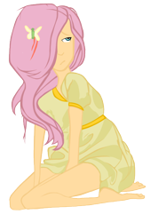 Size: 500x667 | Tagged: safe, artist:grendo11, fluttershy, clothes, dress, humanized