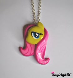 Size: 350x373 | Tagged: safe, artist:kayleighoc, fluttershy, pegasus, pony, female, mare, necklace, photo