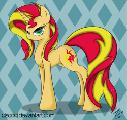 Size: 2127x2000 | Tagged: safe, artist:ciscoql, sunset shimmer, pony, unicorn, solo