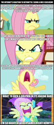 Size: 625x1440 | Tagged: safe, fluttershy, pegasus, pony, bayonetta, caption, first world problems, flutterrage, gamershy, meta, rage, vulgar, wii u